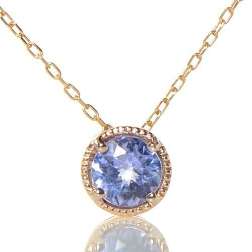ペンダント　タンザナイト K18ピンクゴールド ロンド BV097（YPG-108）