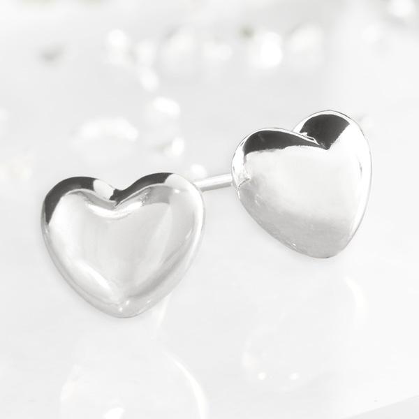 ピアス ハート【M】K18ゴールド 地金ピアス CD033-M-CIBS : kyfactory