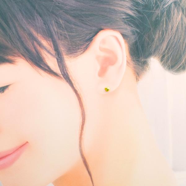 ピアス　大人ハート K18ゴールド 地金ピアス CD034-CIBSの画像