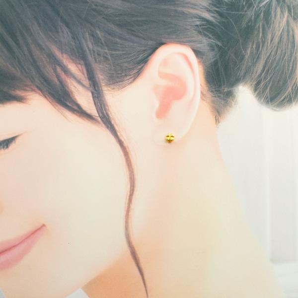 ピアス クローバー K18ゴールド 地金ピアス CD037-CIBS