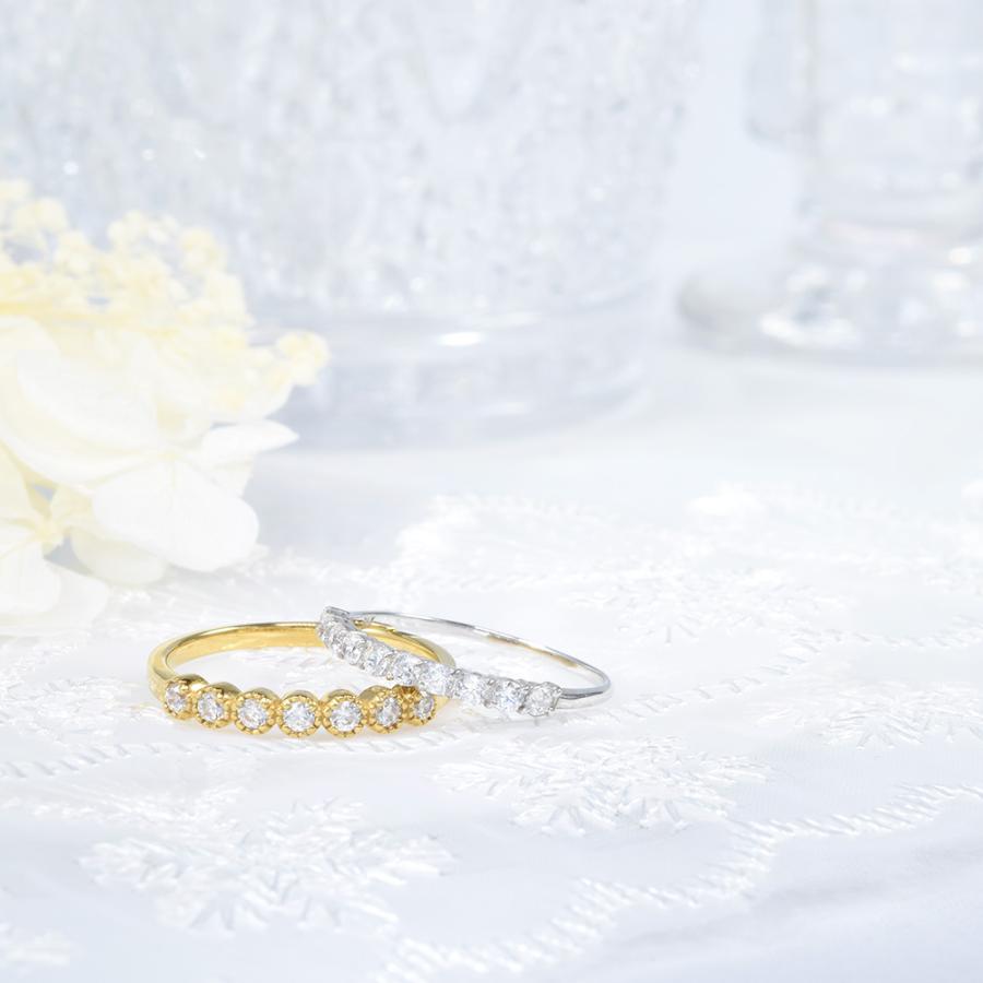 リング ハーフエタニティ SV925 K18PT シルバー CG071CIBS-YRG-249