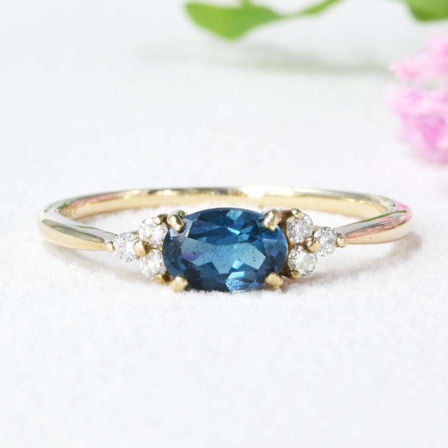 ロンドンブルートパーズ　ダイヤ　K10 リング リング ロンドンブルートパーズ ダイヤ K10イエローゴールド ノエル