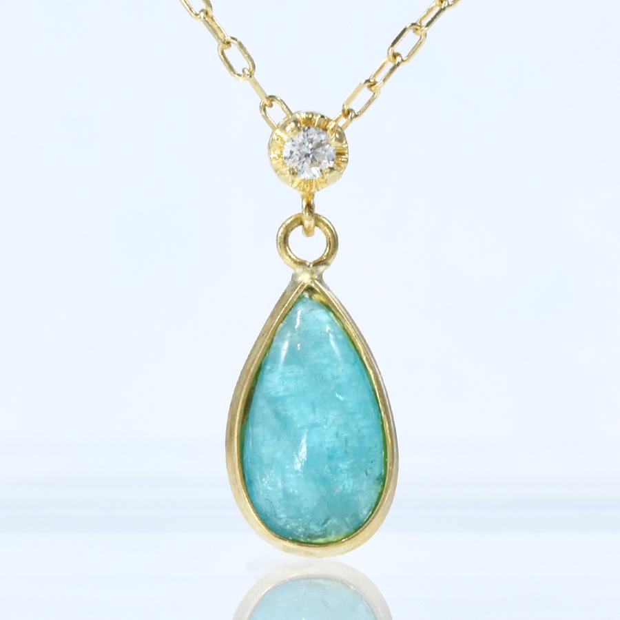 パライバトルマリンのペンダントトップ　K10 数量限定 パライバトルマリン×ピンクダイヤモンド クロス