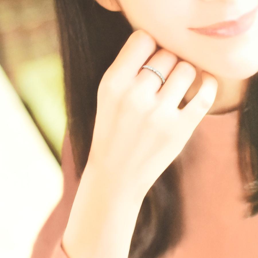 リング　ダイヤモンド PT950 ハーフエタニティ ミル プラチナ CH016CIBSの画像