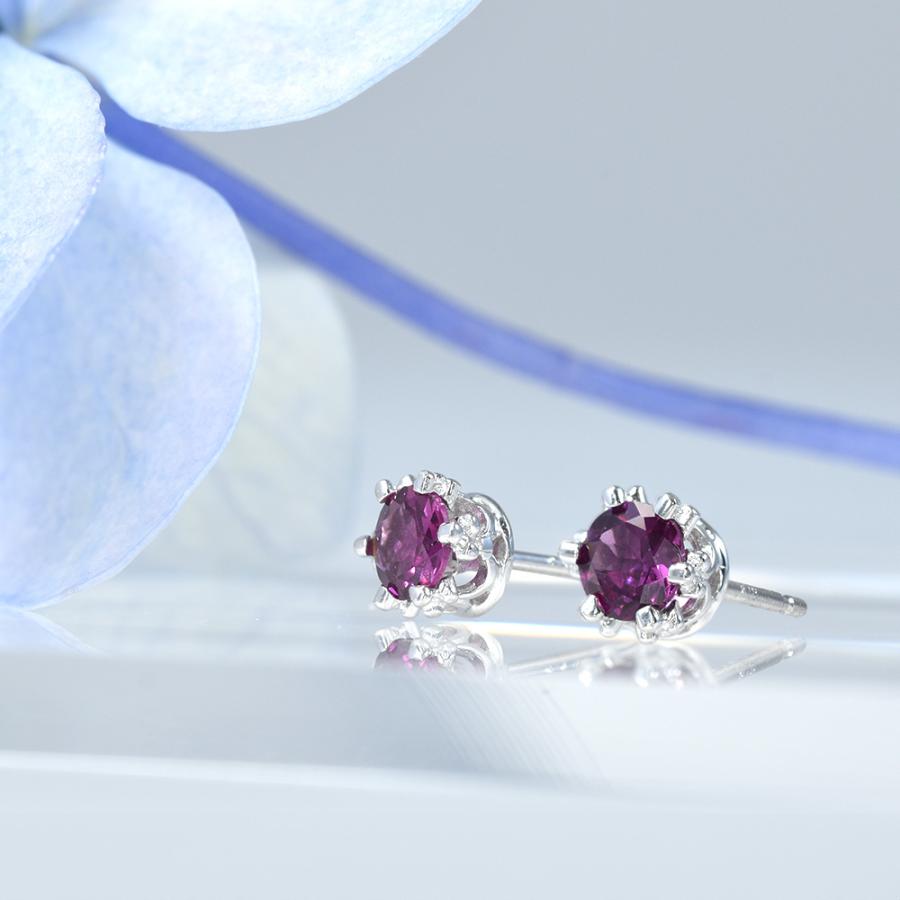 ピアス ロードライト ガーネット K18 ゴールド クロヌ CJ037CIBSN-YEG