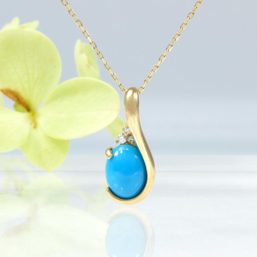 こ*う様 ダイヤ0.28ct ペンダントヘッド ペンダント ヘッド ターコイズ ダイヤ K10ゴールド CK088CIBSN-YP-102