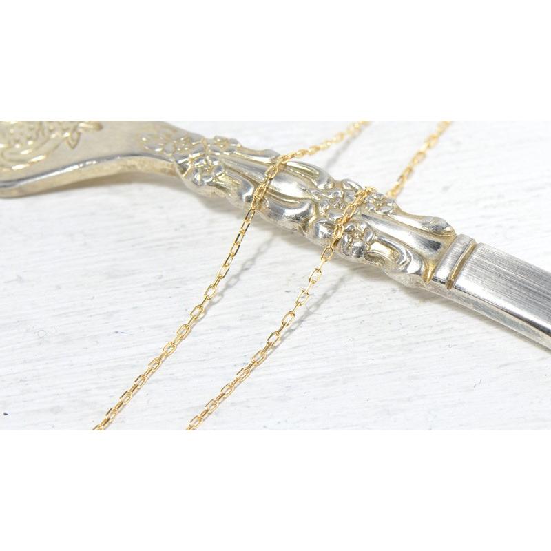【月末セール】K10YG アズキチェーンネックレス 40cm Gold Jewelry】 デザインチェーン ネックレス 角アズキチェーン