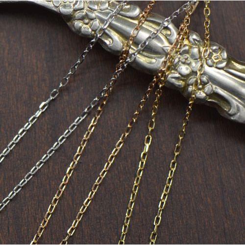 K18 ネックレス アズキ ポストスライド チェーン 50cm 線径0.2mm NE 