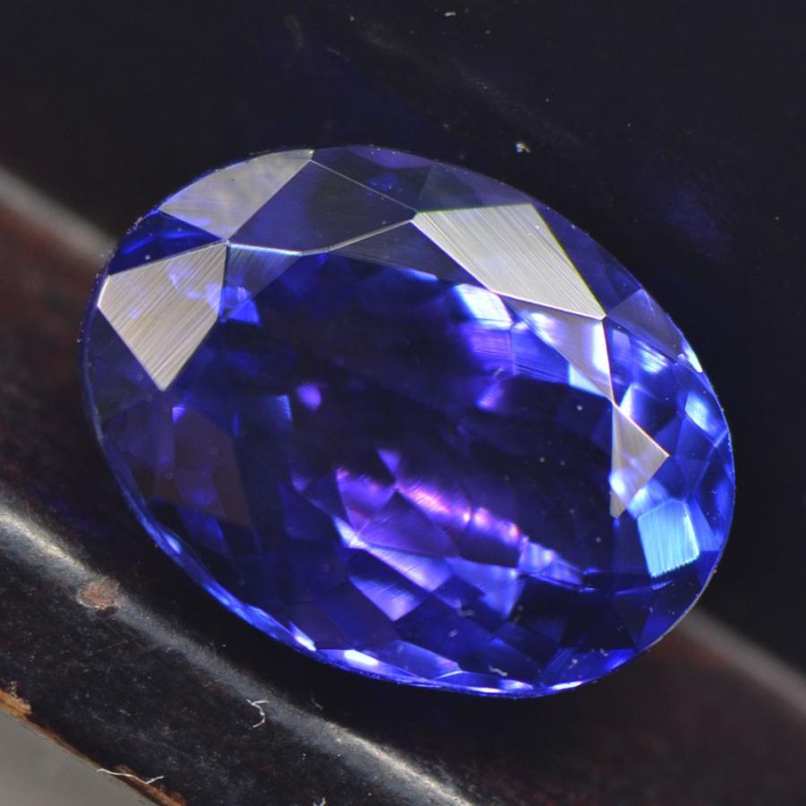 タンザナイト 2色性 オーバルカット 濃色 3.84ct AAAAA+ S-F092 鑑別証