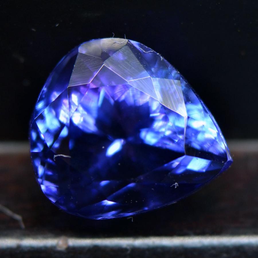 タンザナイト 2色性 ペアシェイプカット 濃色 4.37ct AAAAA+ S-F093 