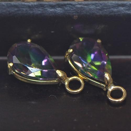 ピアス チャーム ミスティックトパーズ 雫 K18イエローゴールド CC033