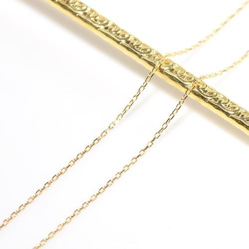 カットアズキ チェーン ネックレス 約40cm 線径約0.28mm K18ゴールド/プラチナ850 BN030CI-28