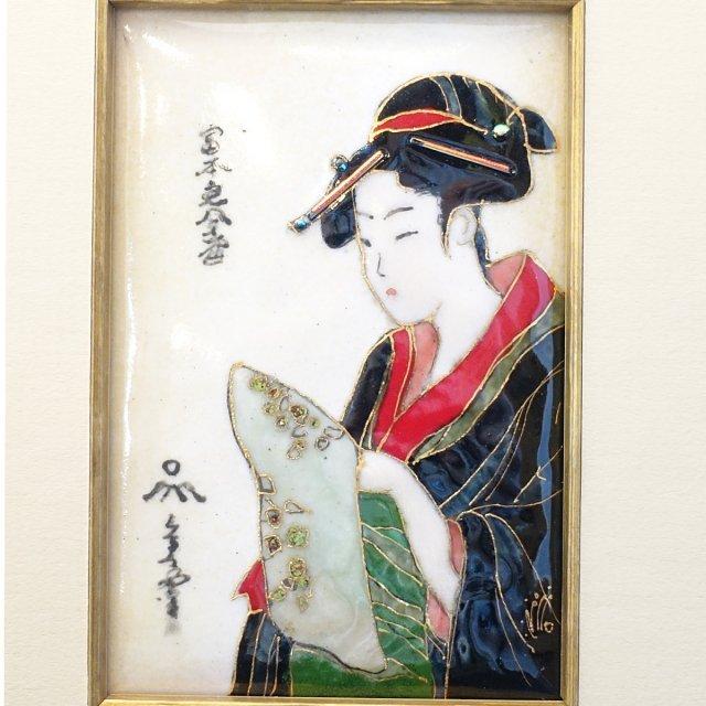 UncleZ [限定一点物!]七宝焼の浮世絵額「喜多川歌麿 富本豊ひな
