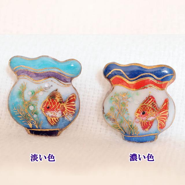【UnkleZ】七宝焼き　ピンブローチ　金魚鉢（淡い色）｜kyo-megumi｜03