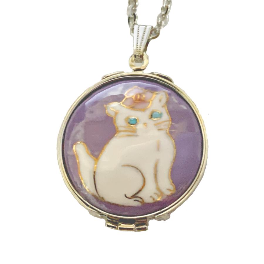 Unclez 七宝焼き ルーペ付ペンダント バラのティアラ白猫s Rpe Sironeko 京のめぐみ 通販 Yahoo ショッピング