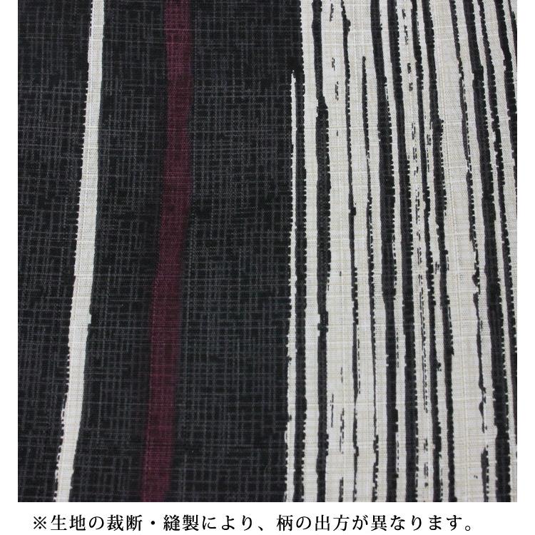 レディース 女性 浴衣 黒系 変り縞 縞模様 綿100％ 単品 御仕立て