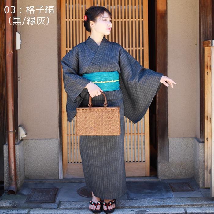 【美品】 浴衣 （しじら織？） 単品 浴衣 単品 レディース 綿100％ 先染め しじら織り 婦人浴衣