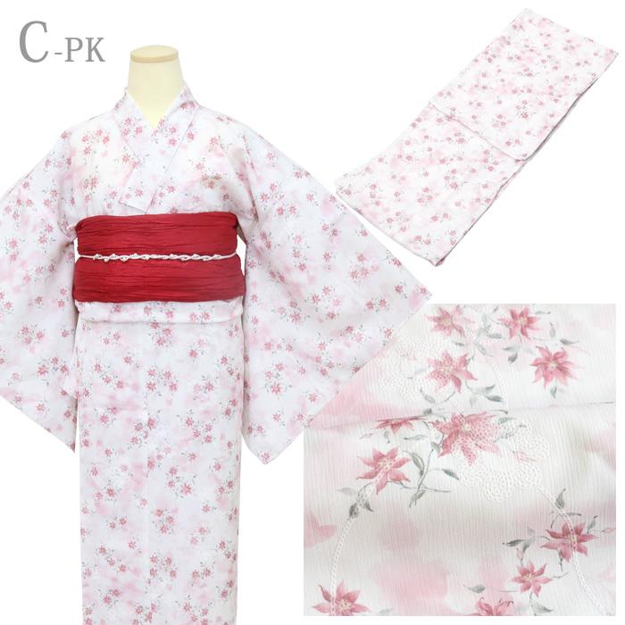 大人の夏ストライプ❣️洗える速乾•無シワ加工 ホワイトグレー ピンク 浴衣 夏着物 数量限定】洗える 浴衣 速乾性 しわ対策 ポリエステル 変り生地