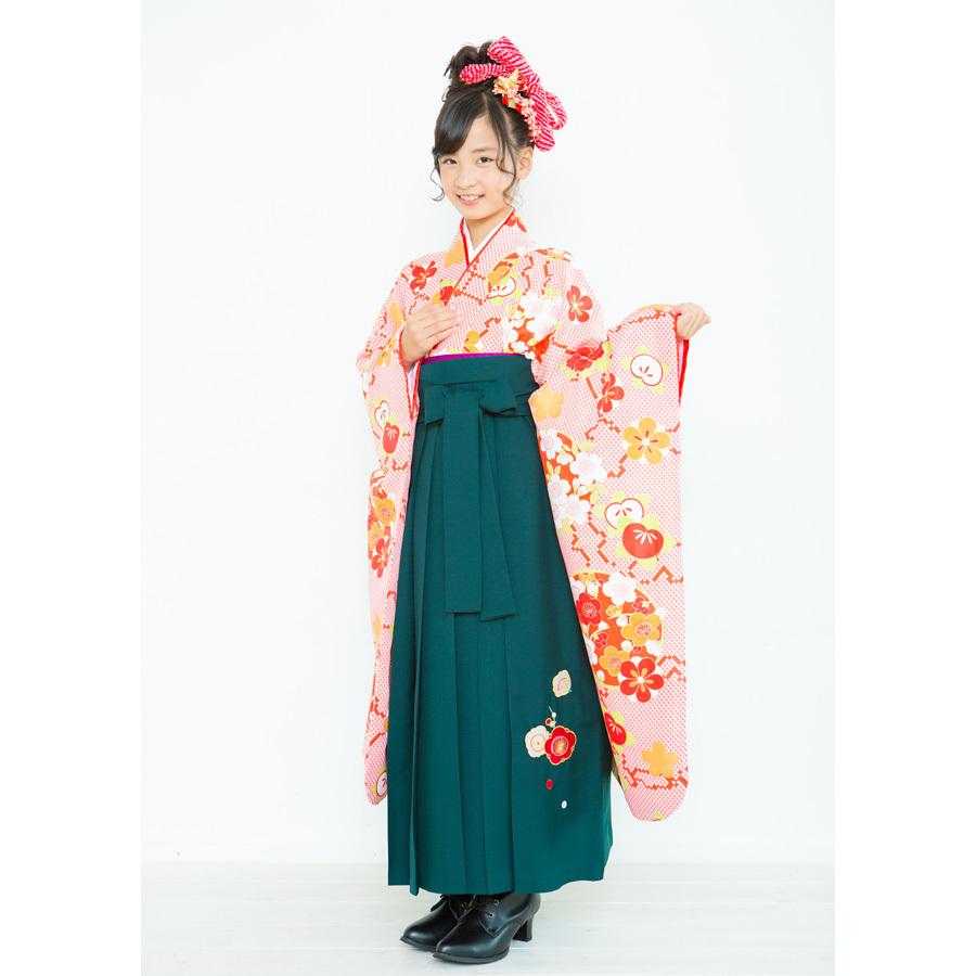 花ひめ・鹿の子赤】長襦袢が付いた2点セット 着物 二尺袖 ジュニア