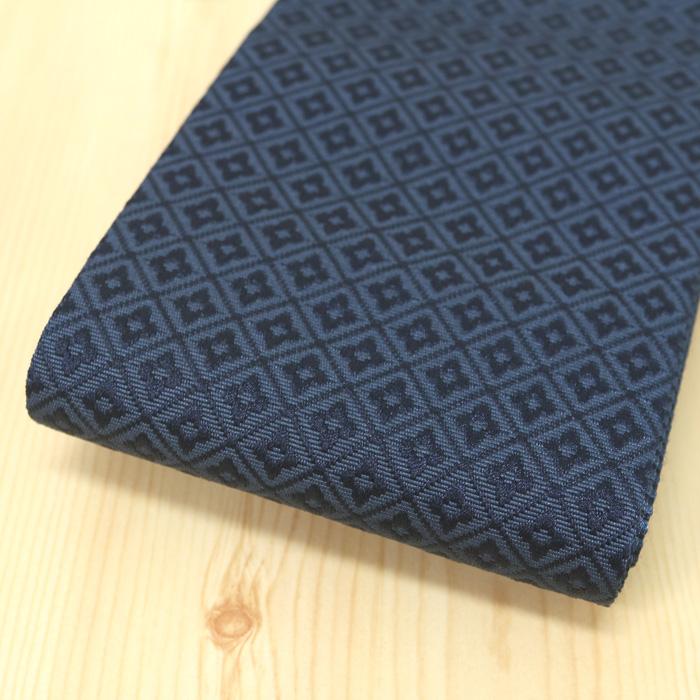 角帯 帯 日本製 紋角帯 紋入り 矢羽根 濃紺 長さ 約395cm 巾 約