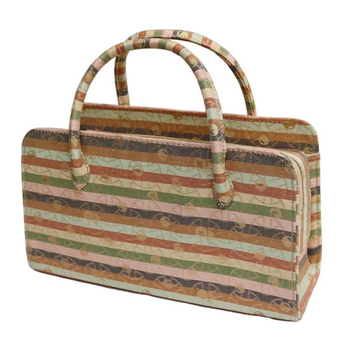 訳あり】【京都西陣生地】利休バッグ（08A027）金襴 縞 文様 和装