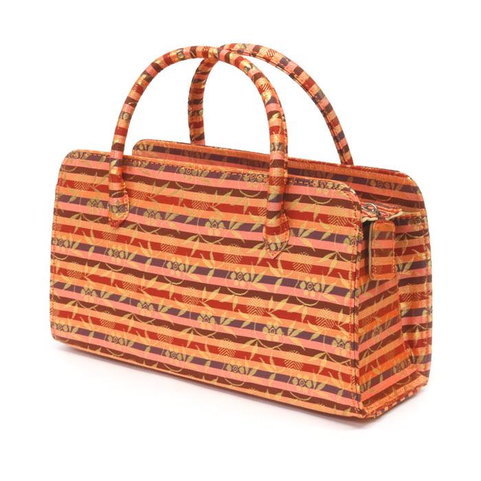 訳あり】【京都西陣生地】利休バッグ（0222A01）金襴 縞 文様 和装