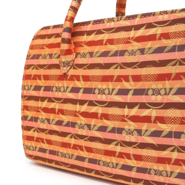 訳あり】【京都西陣生地】利休バッグ（0222A01）金襴 縞 文様 和装