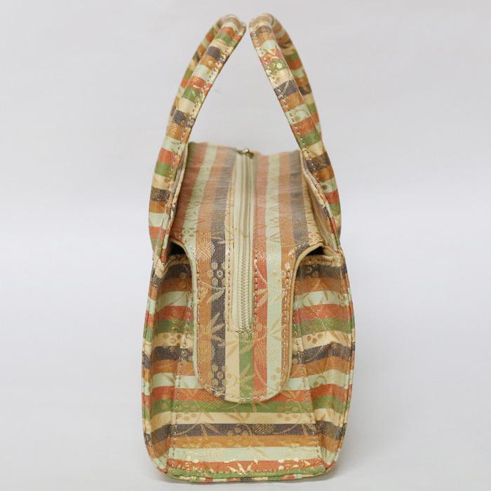 訳あり】【京都西陣生地】利休バッグ（08A035）金襴 縞 文様