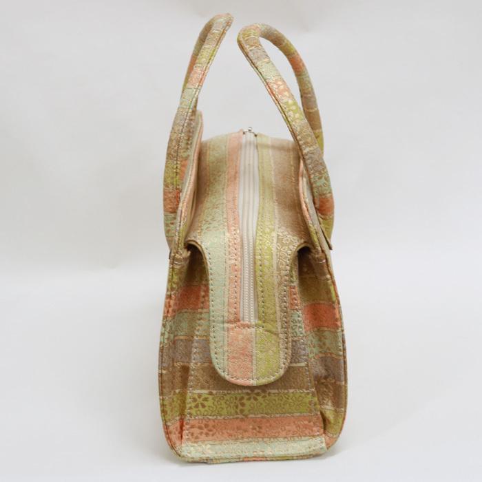 訳あり】【京都西陣生地】利休バッグ（08A066）金襴 縞 文様 和装