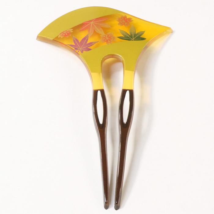 簪 かんざし バチ型簪 美品 金彩 橘 たちばな 螺鈿 髪飾り 着物