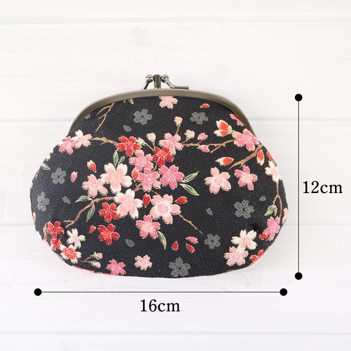 がま口 ポーチ [#44] 財布 小物入れ 小銭入れ ちりめん 花 和雑貨