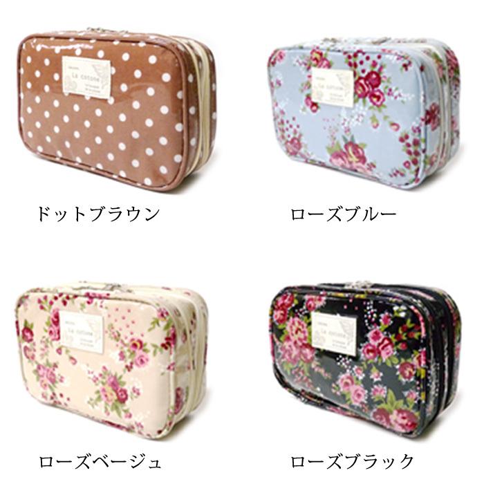 訳あり】【LaCotone】[CPD-01] コスメポーチ (ダブルジップ) ミラー鏡