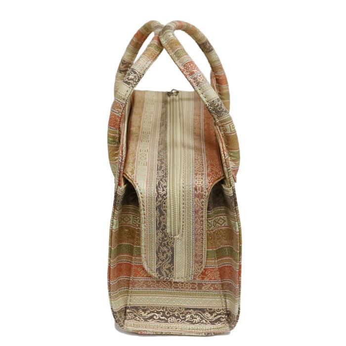 訳あり】【京都西陣生地】利休バッグ（08A004）金襴 縞 文様 和装