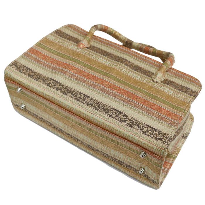 訳あり】【京都西陣生地】利休バッグ（08A004）金襴 縞 文様 和装