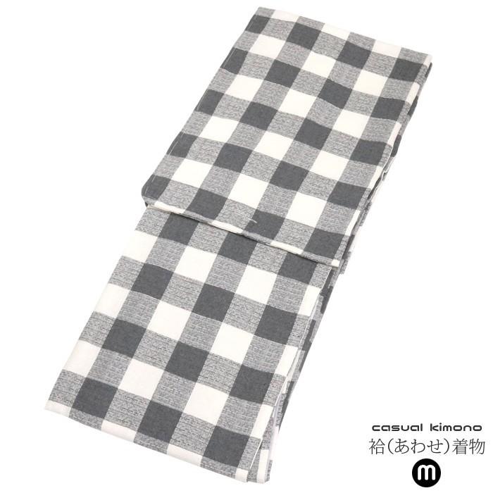着物 女性 袷 弁慶格子 5cm 大 市松 灰 グレー ｍサイズ 身丈160cm 裄丈約66cm 袖丈約49cm ファッション 定番柄 レトロ モダン 綿混 単品 仕立上がり Www Erhamah Com