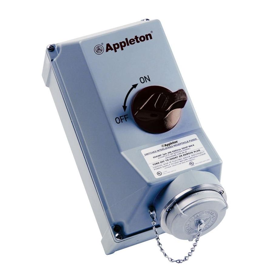 Appleton ASR3034 スイッチ付き連結式コンセント 非ヒューズ 3ワイヤー 30アンペア 4ポール 国内最安値！