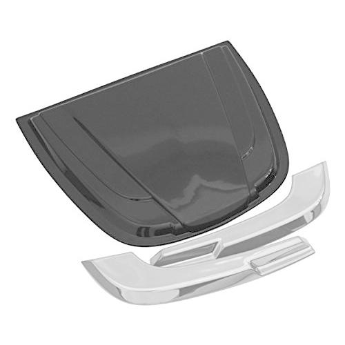 Auto Ventshade80012 ユニバーサルブレットフードスクープ 滑らかなダークスモーク仕上げ クロムトリムアクセント