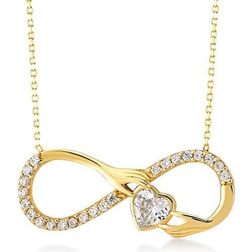 腕時計 アクセサリー 和風 Gelinレディース14カラットイエローゴールドハート無限大ペンダントチェーンネックレス 誕生日 ガールフレンド 妻 のための完璧なサプライズギフト Q3urwzycui Www Boulevardrestaurants Com