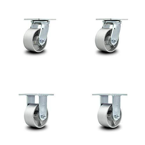 クライマックスセール再値下げ Service Caster 4インチ X 2インチ セミスチール 鋳鉄ホイールキャスターセット スイベル2個 固定2個 総容量4000ポンド 4個セット 交換無料 Www Fcbyfauci Com Ve