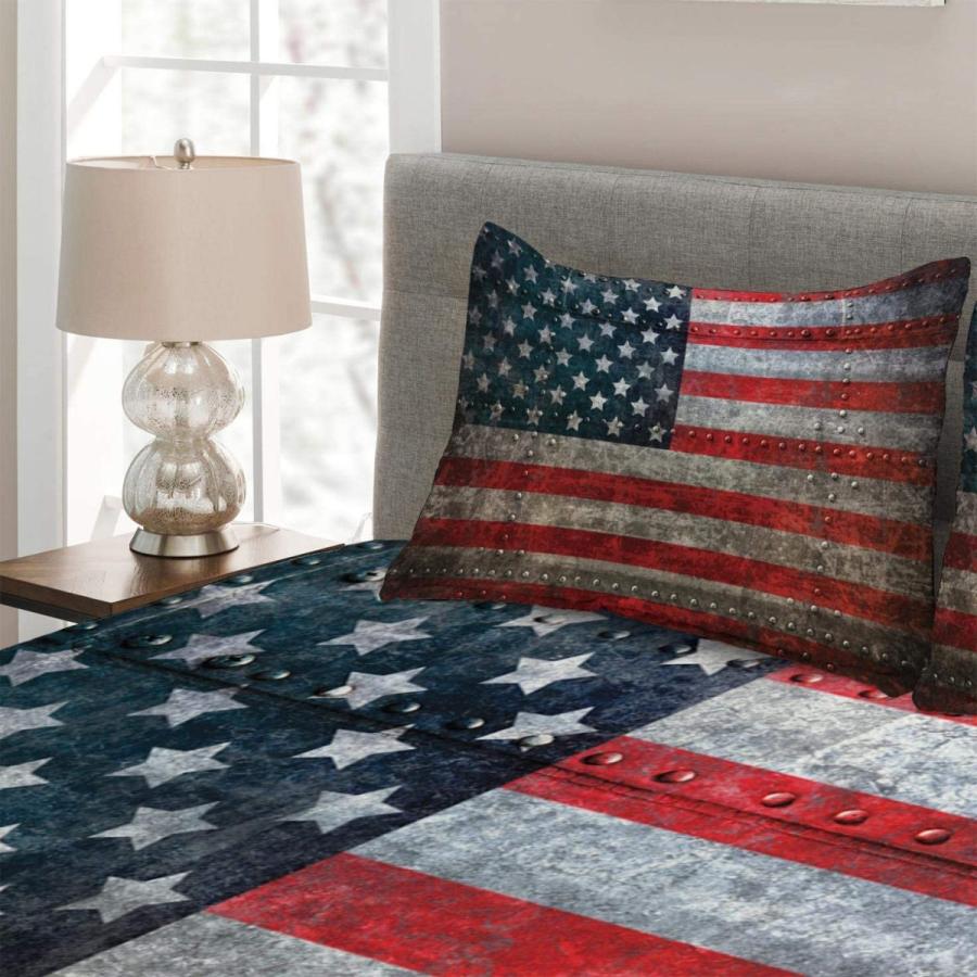 逸品 テクスチャード加工 ロイヤルティーフラッグ アメリカ国旗ベッドカバー Ambesonne 米国背景 装飾キ アートワークプリント ダメージボードプレートデザイン 布団セット Www Indestri Mx