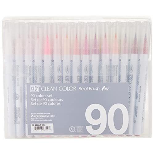 Zig呉竹クリーンカラーリアルブラシマーカーセット90 Pkg B07pm38l45 画用筆 鉛筆類