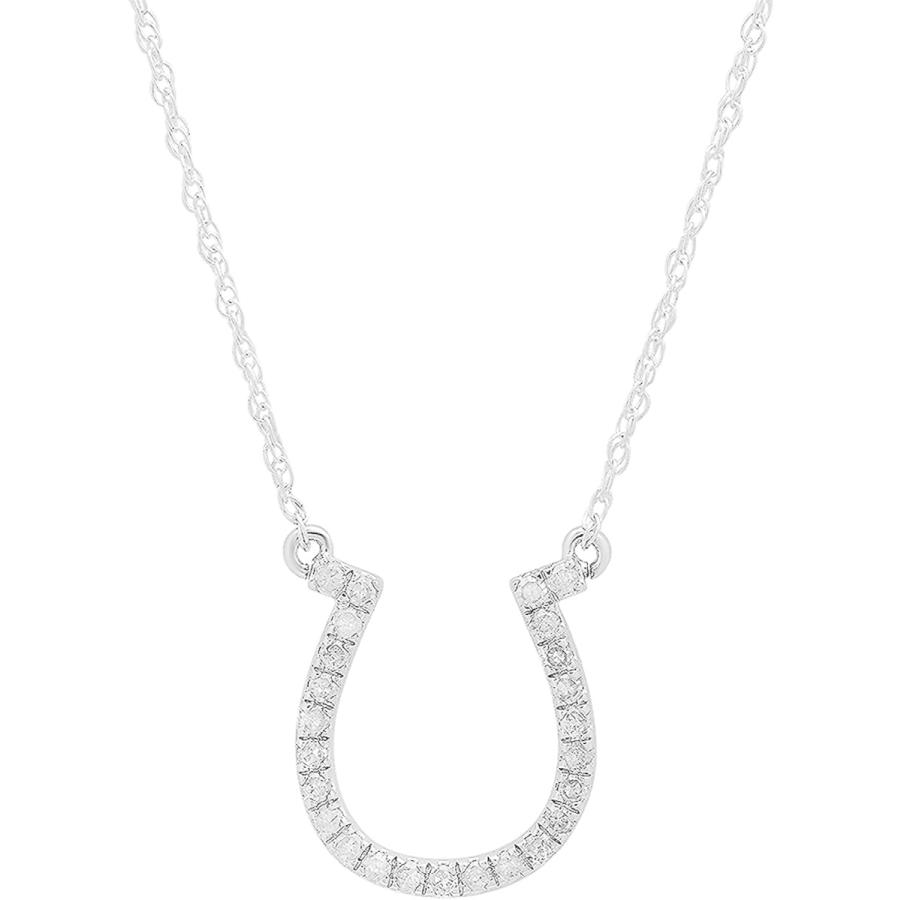 期間限定お試し価格 0 22カラット Cttw Dgla認定 ラウンドホワイトダイヤモンド レディース 蹄鉄ペンダント 1 4 Ct シルバーチェーン付属 ゴールド その他レディースアクセサリー Www Oroagri Eu