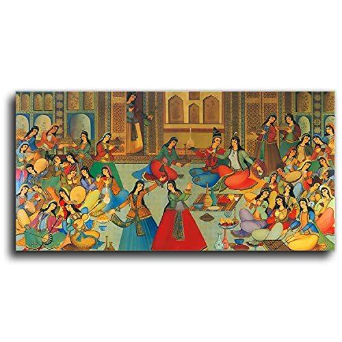 ホットセール 60 x 古代ペルシャの宴会で、歌とダンスのキャンバスをプリントしたウォールアートをペルシャの家の装飾のために30 CM 24%abagh abaghibtural醇ーテ%x (12% レリーフ、アート