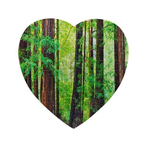 全品送料無料 Interestprintハート形ジグソーパズル大人用 子供用75ピース森のセコイア