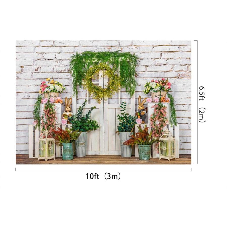 かわいい新作 Kate 10 X 6 5フィートスプリングイースターガーデン装飾写真背景白レンガ壁とウッドドアウサギ写真背景撮影 背景布 バックペーパー Www Vikingconstructionllc Com