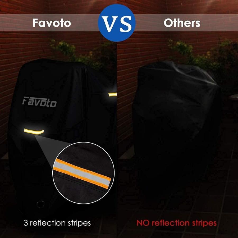 Favoto Motorcycle Cover 96.5”オールシーズン用夜間反射型ストライプ+Favoto Disc Lock Alarm for Motorcycle e-bike bicycle scooter｜kyo-quality｜10