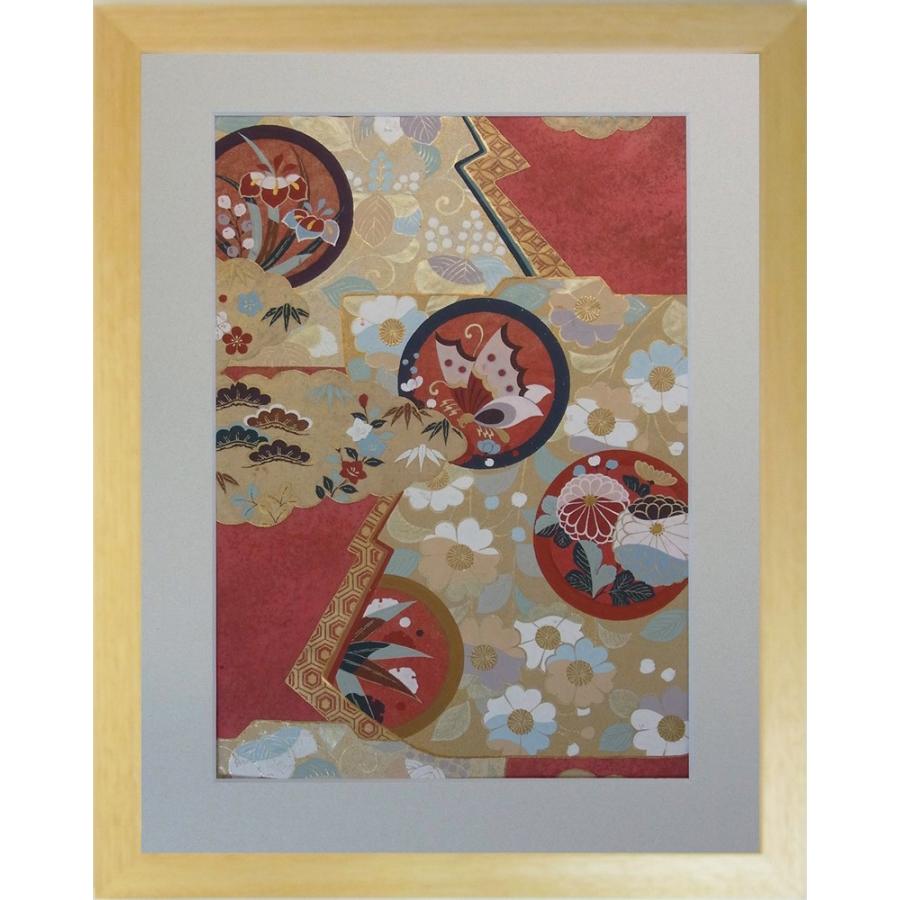 和風の額 壁掛インテリア 西陣織帯原画のアートフレーム 小サイズ