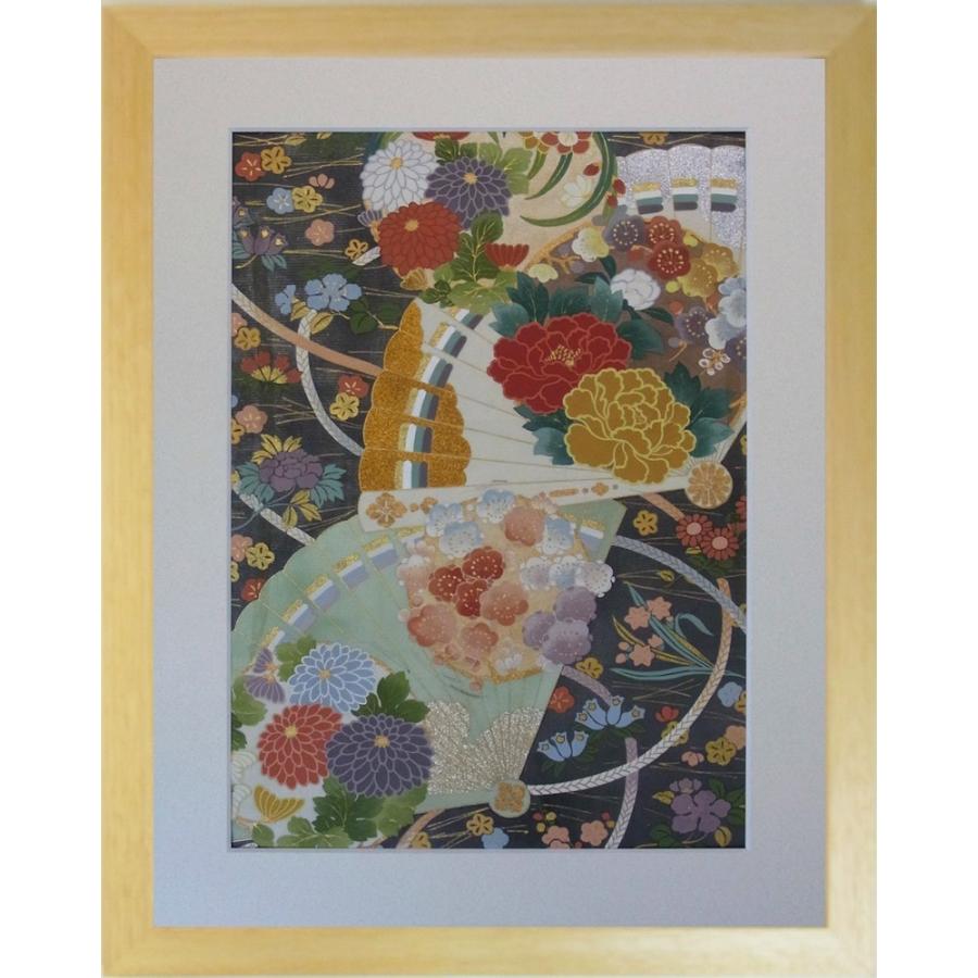 和風の額 壁掛インテリア 西陣織帯原画のアートフレーム 小サイズ