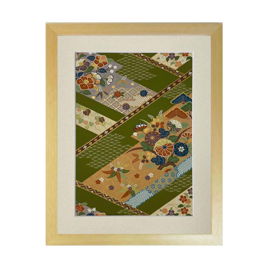 和風の額 壁掛インテリア 西陣織帯原画のアートフレーム 小サイズ