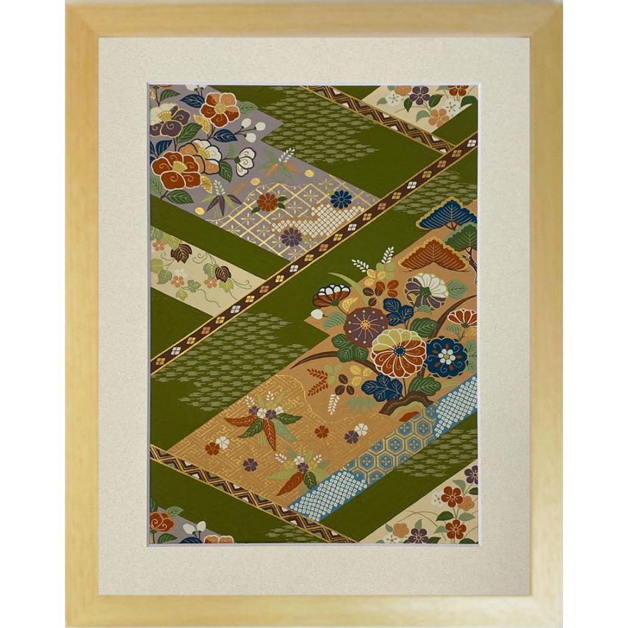 和風の額 壁掛インテリア 西陣織帯原画のアートフレーム 小サイズ